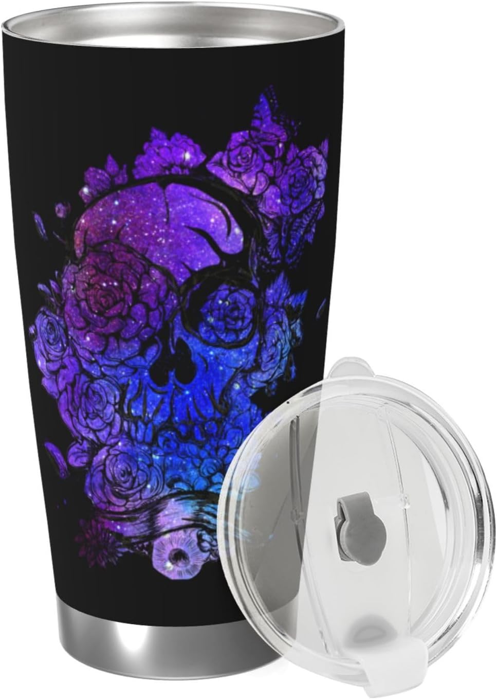 Skull Candy Purple Sugar Gifts For Women Tumbler, 20 Oz Stainless Steel Travel Coffee Mug - Image 9