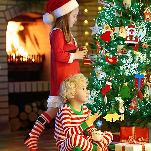 Wizdar 25 Set Christmas Ornaments Felt Material Christmas Tree Ornaments Santa Snowman Angel Reindeer Penguin Hanging Tree Ornaments For Mini Christmas Tree Decorations #TOP5