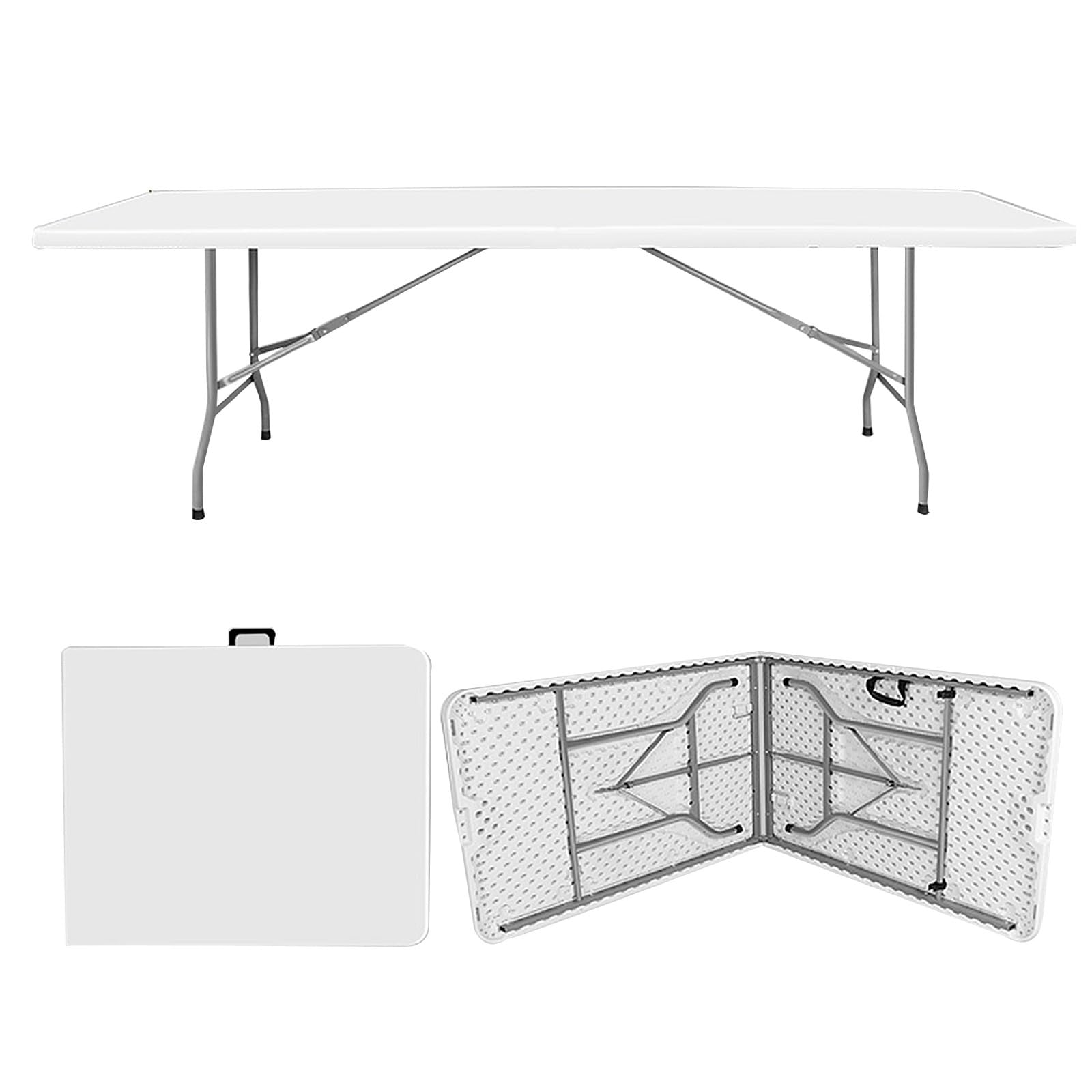 Table pliante 2,4 m légère et robuste en polyéthylène haute densité