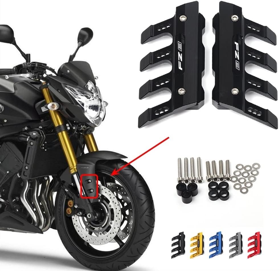 SCUUBE for Yamaha FZ8 FZ-8 Motorcycle Fall Side Guard Front Fork Protector Front Fender Protection Block Side Guard CNC Aluminum Motorcycle Accessories (Color : Gold)