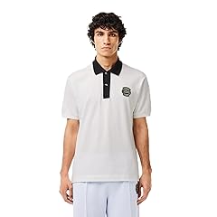 Logo Badge Contrast Collar Polo PH7369: White Logo Badge Contrast Collar Polo PH7369: White