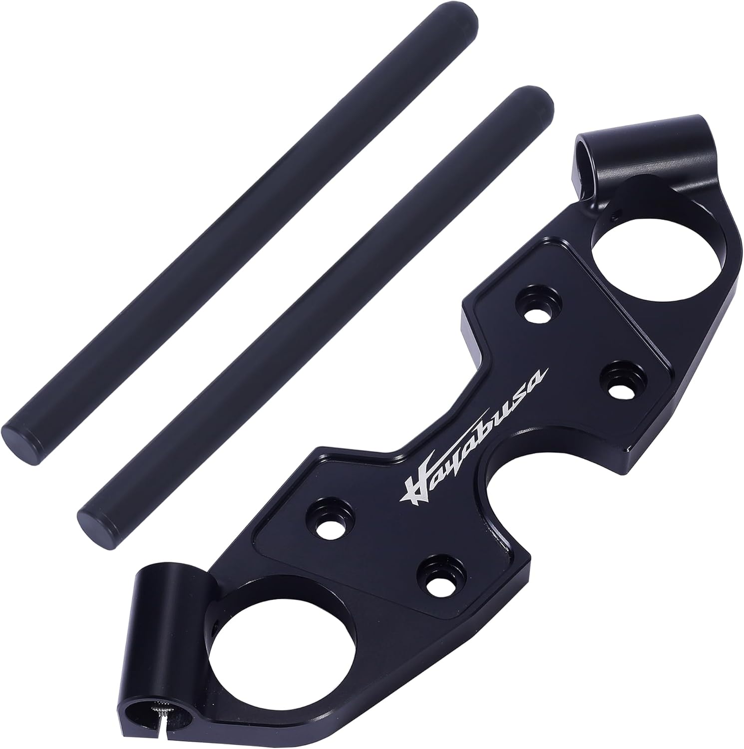 CNC Motorcycle Lowering Triple Tree Clamp Front End Upper Top Clamp Yoke Cover with Handbar for Suzuki Hayabusa GSXR1300 GSX-R1300 2008-2020(Black)