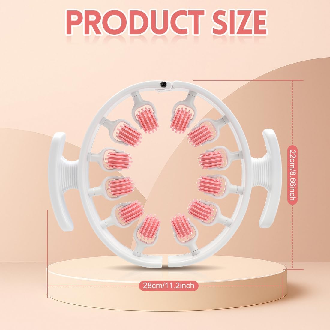 BLIXAR Cellulite Massager, 360° Coverage Anti Cellulite Massager with 12 Rollers, Manual Massage Roller Anti-Cellulite Massage Devices for Legs, Glutee, Arms, Thighs & Abdomen (Pink) - Image 2 thumbnail