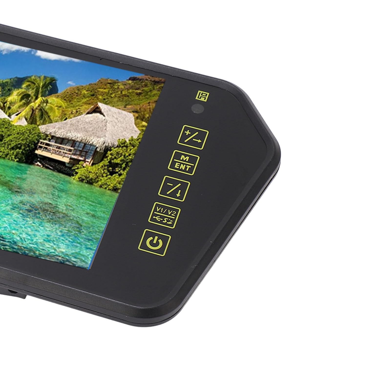 Espejo Retrovisor Inteligente, Pantalla de Espejo Retrovisor de 7 Pulgadas, Grabadora de Conducción Multimedia de Alta Definición, Cámara de Marcha Atrás con Control Remoto,