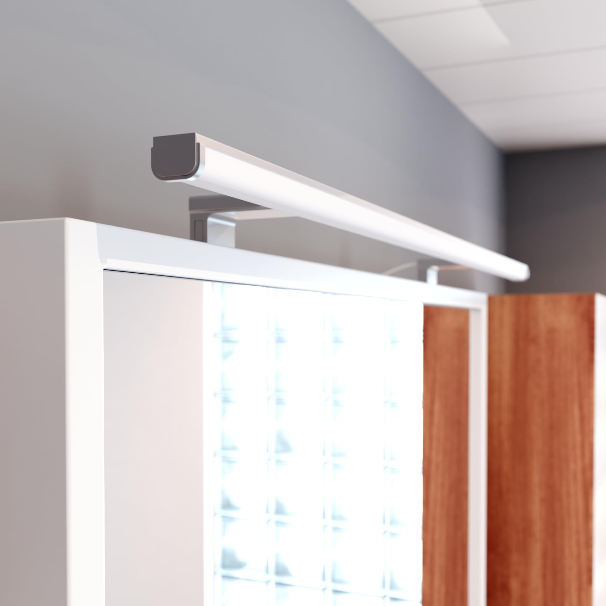 kalb Lumenia, LED Spiegelleuchte, LED Badezimmerleuchte, 100cm Spiegellampe, IP44, chrom, Spiegel & Schrankmontage, energiesparend, blendfrei, 230VAC, zwei Montagefüße, extra stabil (Neutralweiß)