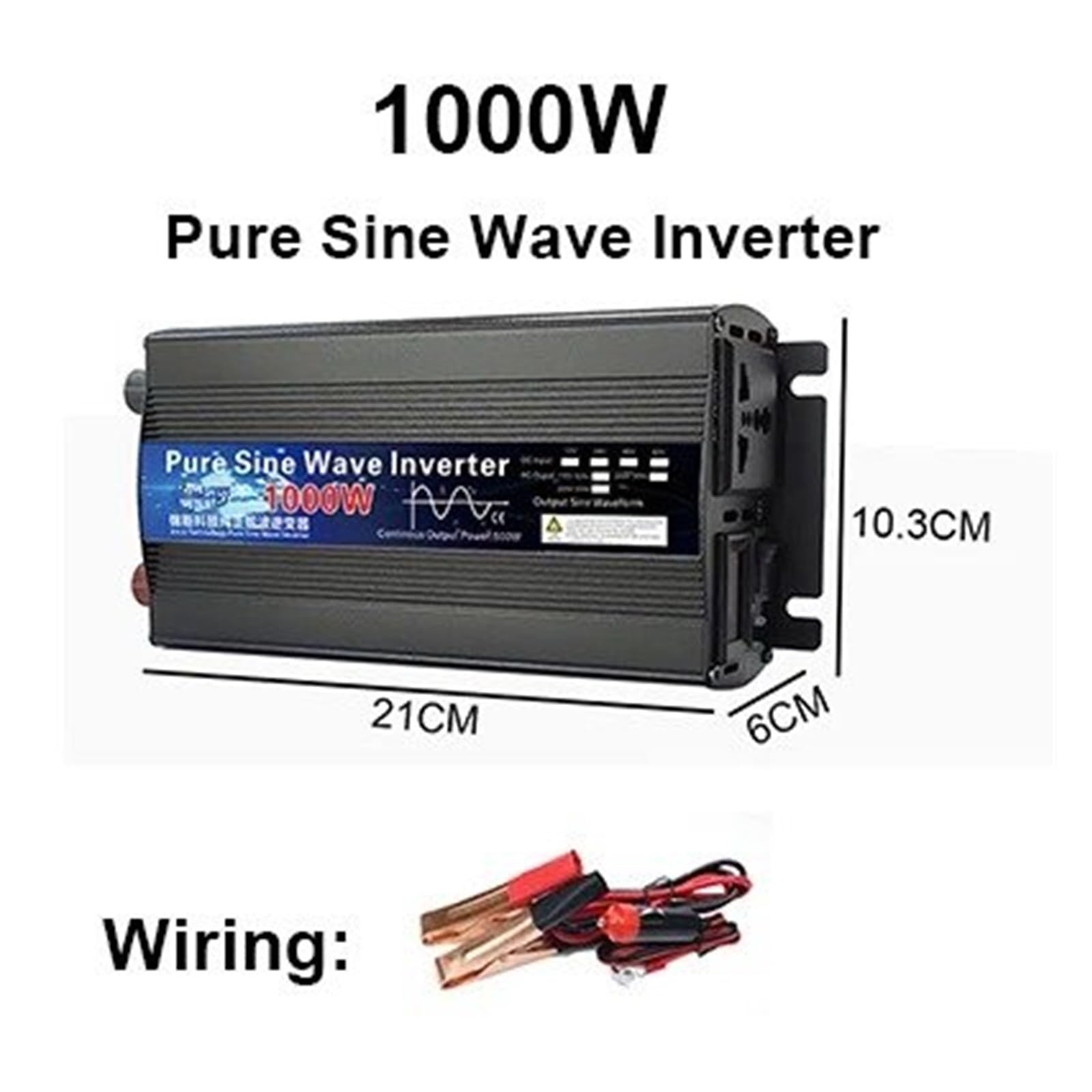 POWERinvert Onduleur Solaire 12 V 24 V 110 V 220 V 1000 W 2000 W 2600 W 12 V 48 V vers 220 V Affichage LED Onde Sinusoïdale(60V,220V-230V 60HZ,1000W)