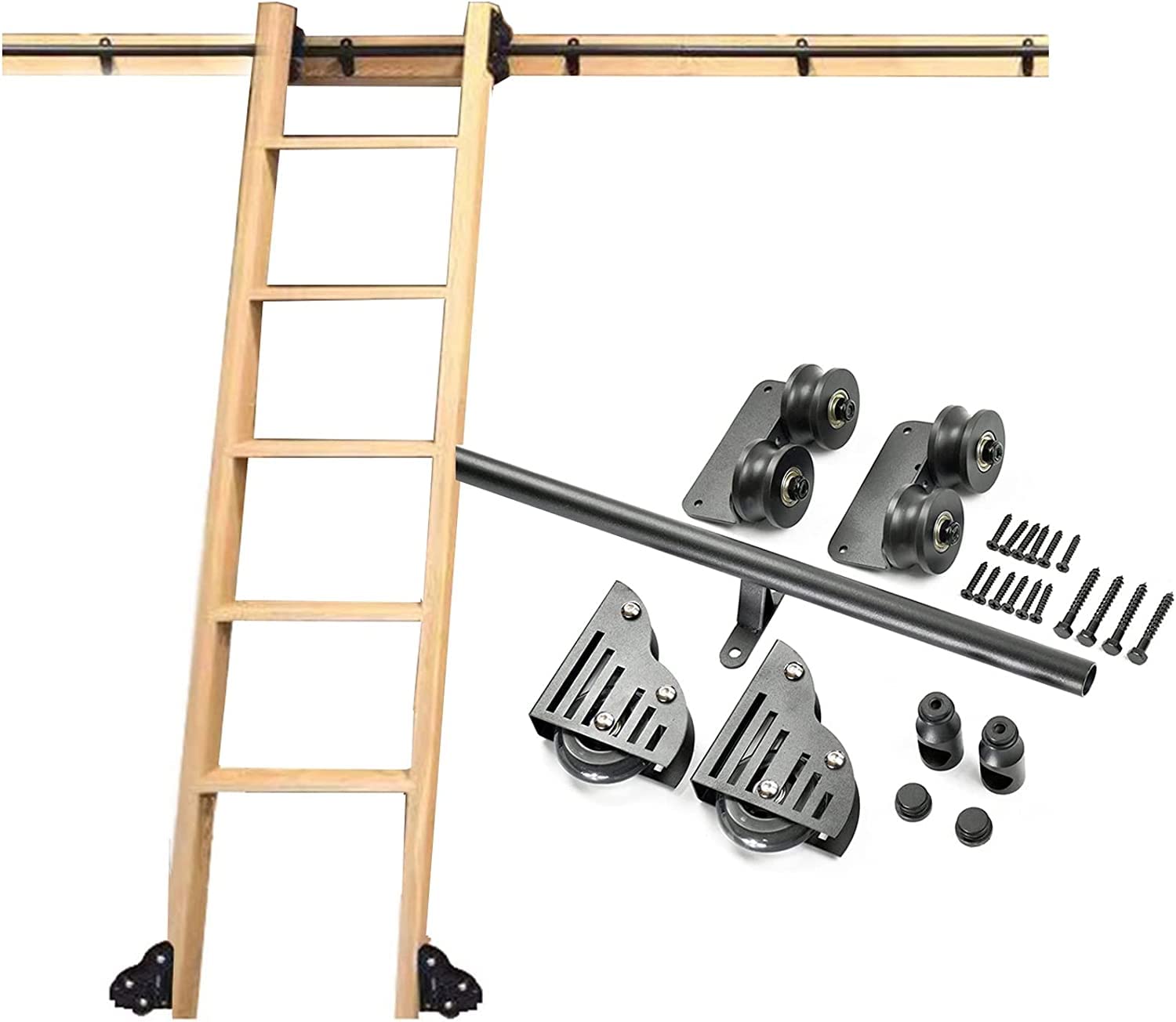 Kit de quincaillerie pour échelle mobile : solution pour mezzanines et hauts plafonds intérieurs