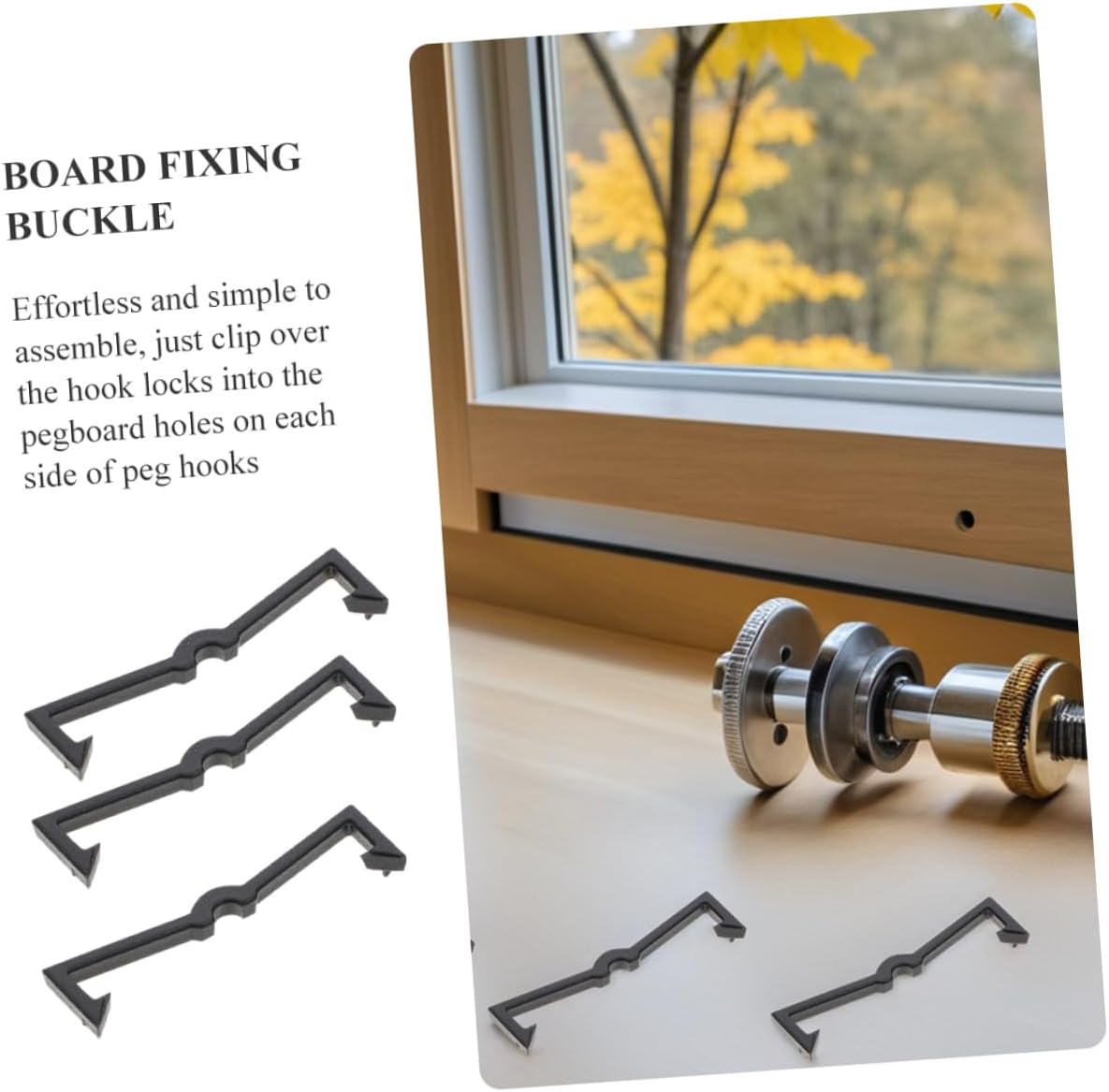 DOITOOL Pegboard Hook Locks Clips Secure Pegboard Hook Accessories for 1/4 Inch and 1/8 Inch Pegboards Easy Installation Organizer Hardware