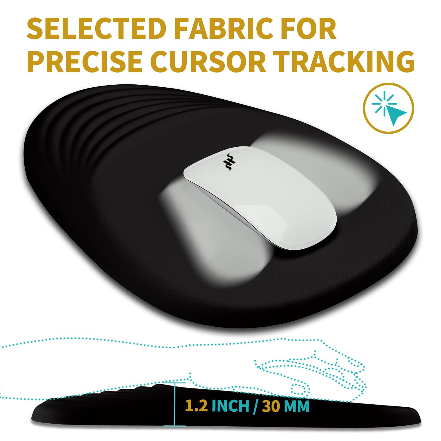 Laborio Set Tappetini Mouse Ergonomici Con Supporto In Memory Foam – Allevia Il Dolore Al Polso, Base Antiscivolo, Rosa