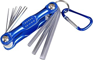 1PC Folding Allen Key Set (1.5–6.0mm 8 Sizes), Compact Alan Keys Sets, Hex Wrench Tool, Portable Allen Keys for Bike & DIY