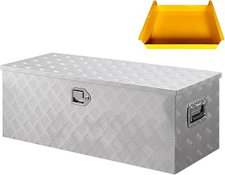 Heavy Duty Aluminum Truck Bed Tool Box 30'', Professional-Grade Storage Chest with Secure Lock, Gas Strut Lid, and Small Parts Organizer, Durable Heavy Duty Alu Tool Box for Pickup, RV, Trailer