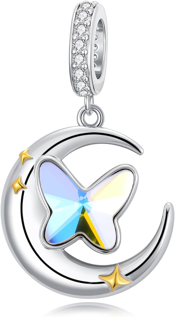 PROESS Hamsa Evil Eye Charm for Bracelet 925 Sterling Silver Blue Pendant Dangle Charm Bracelet Pendant Beads Jewelry Gifts for Women