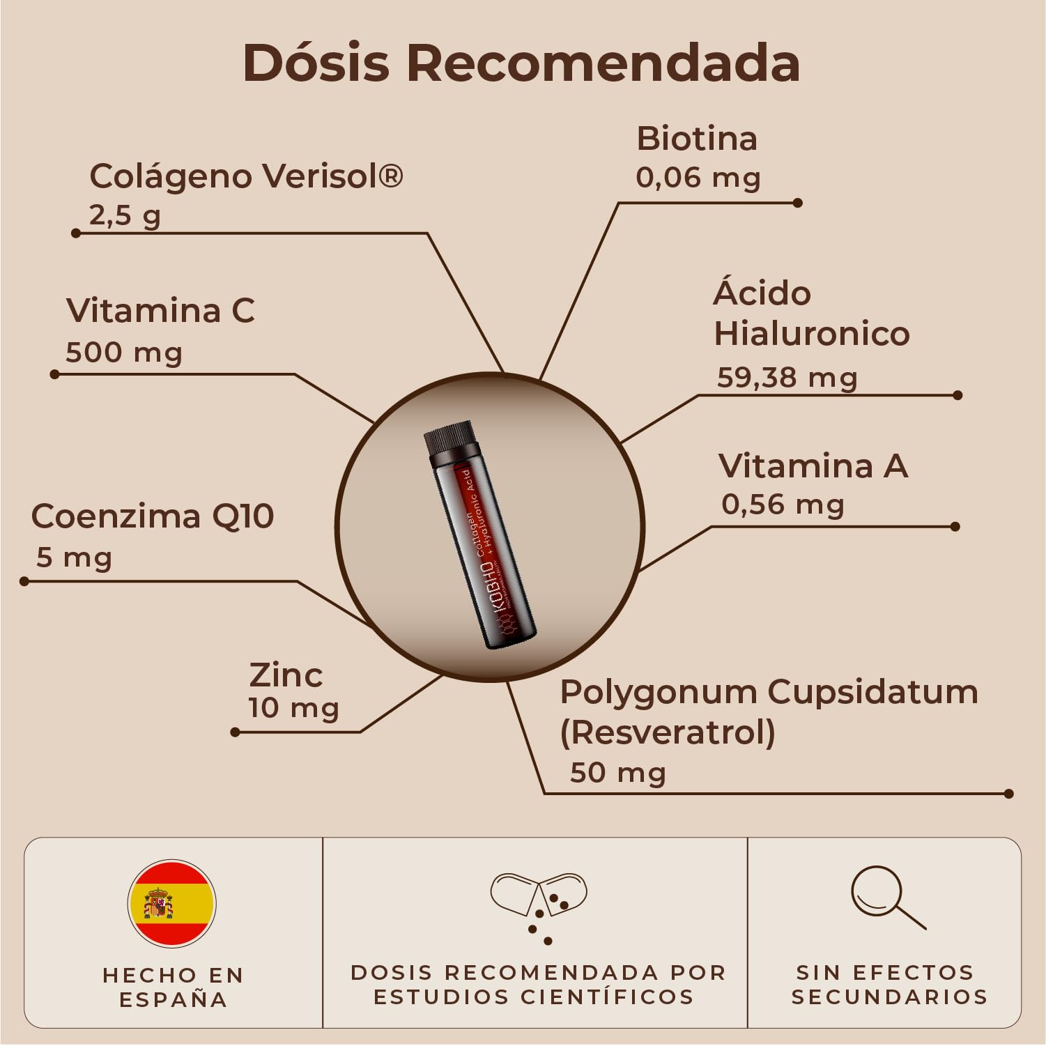 Colágeno Verisol® de máxima absorción - Beneficios para la piel y articulaciones - Formulado con Ácido Hialurónico - Sabor agradable y Listo para tomar - Dosis recomendada por AESAN