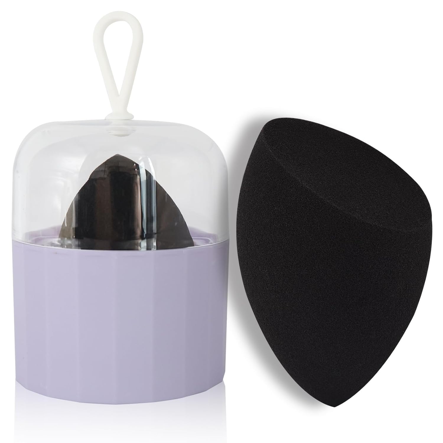 Toiletry Sponges Set with Breathable Face Sponge Holder for Travel Foundation Organic Beauty Sponges for Makeup Soft Blender Sponges Professional Black