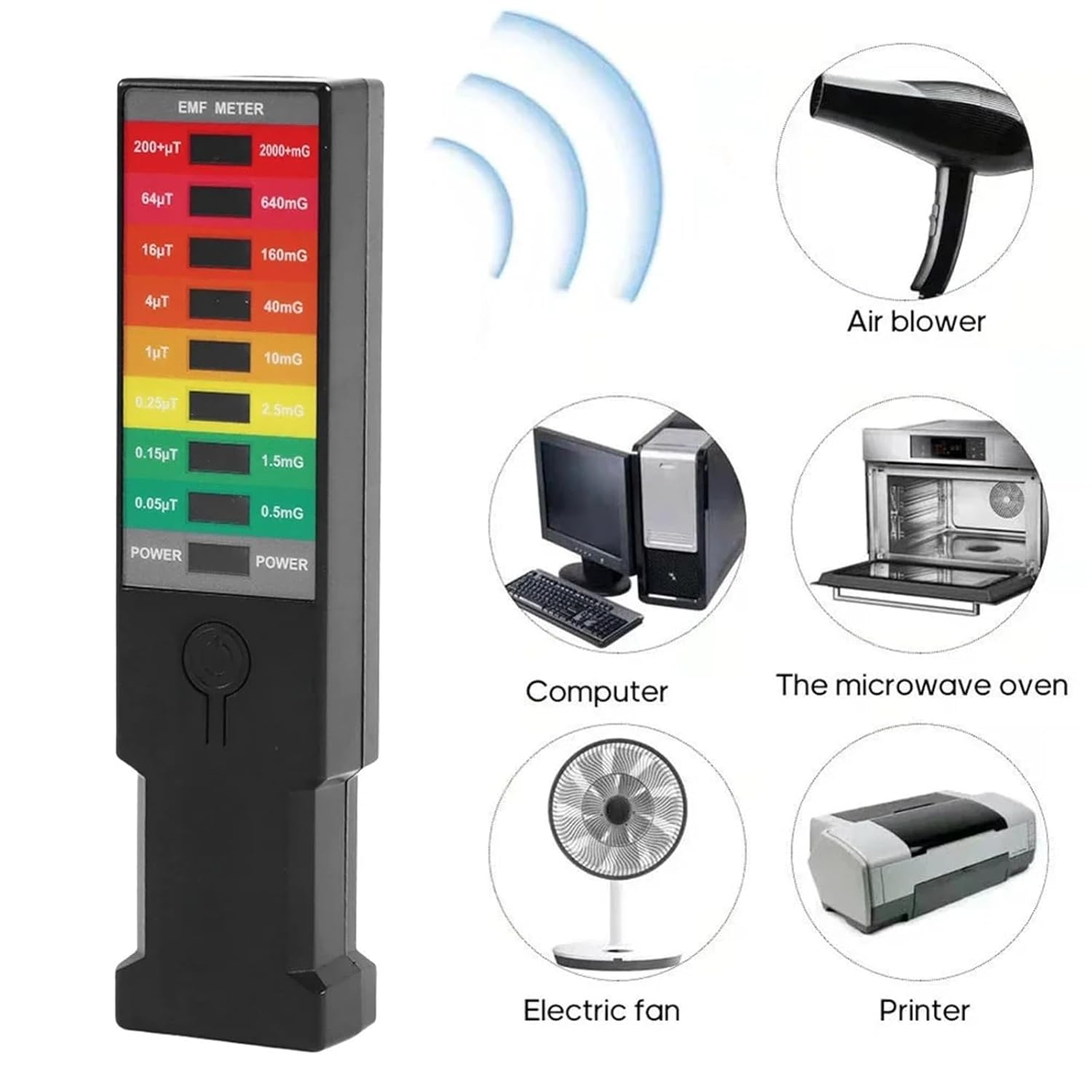 Digital Electrometer, K3 EMF Meter Magnetic Field Detector High Precision Portable Tester Electromagnetic Paranormal Equipment(K3-2pcs-Balck)