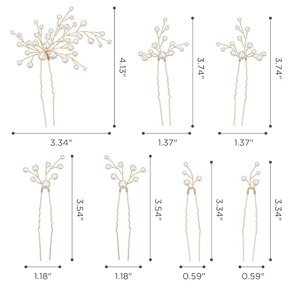 SWEETV 7 Pieces Bride Hair Accessories Pearl Wedding Hair Pins Leaf Bridal Hair Piece Vintage Hair Headpiece Leaf Hair Clips Jewelry for Women Bridesmaids Brides Flower Girls