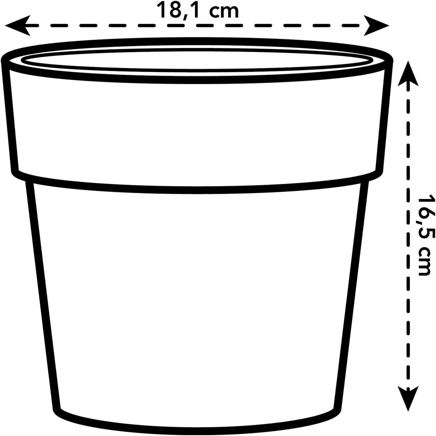 elho B.for Original Round 18 - Flower Pot for Indoor - 100% Recycled Plastic - diameter 18.0 x H 16.5 cm - Black/Living Black - Image 5