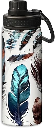 Miniatura 10 de Botella de agua deportiva a prueba de fugas con diseño de conejito sentado junto a flores y huevos, 18 onzas, botellas de agua aisladas para