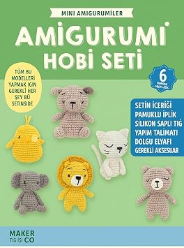Mini Amigurumi Hobby Set 6 Models with All Supplies