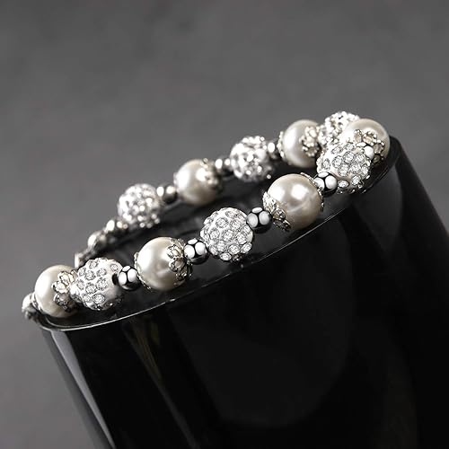 Miniatura 4 de Pulsera de abalorios blancos para la primera comunión, joyería hecha a mano, regalo de bautismo o bautizo, Circonita cúbica