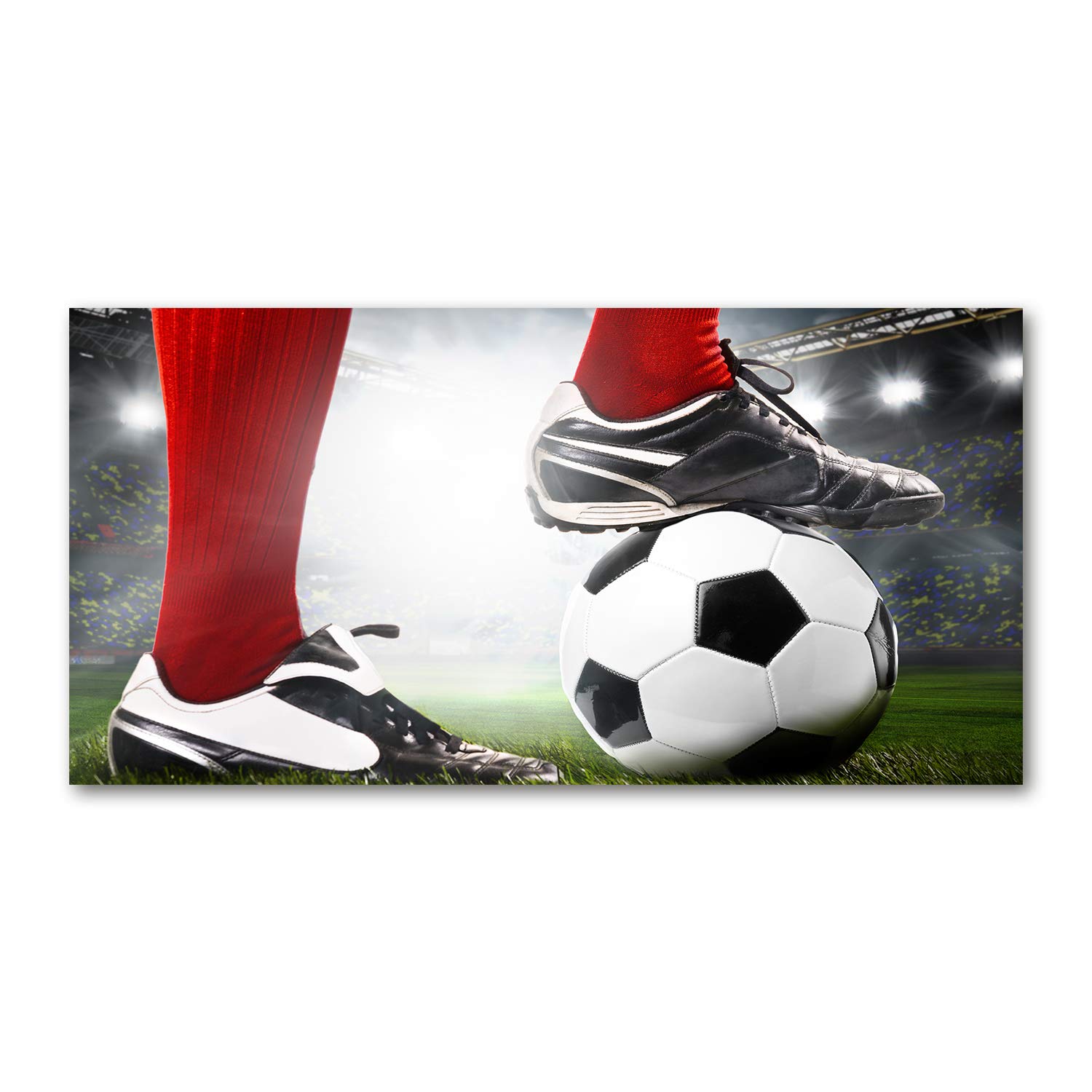 Tableau sur verre 120x60 cm pour salon cuisine moderne déco sport dynamique rouge