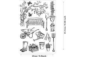 1pc Garden Bench Tree Relax Clear Stamp for Card Making Decoration and Scrapbooking