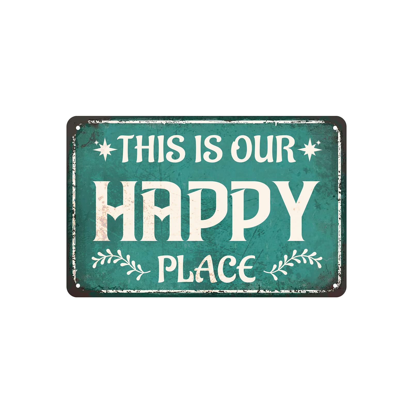 peiyeety Funny Happy Place Vintage Metal Sign - Pool Deck, Man Cave, Garage, Patio, Bathroom Decor | Outdoor & Indoor Wall Art for Adults 12x16 Inch