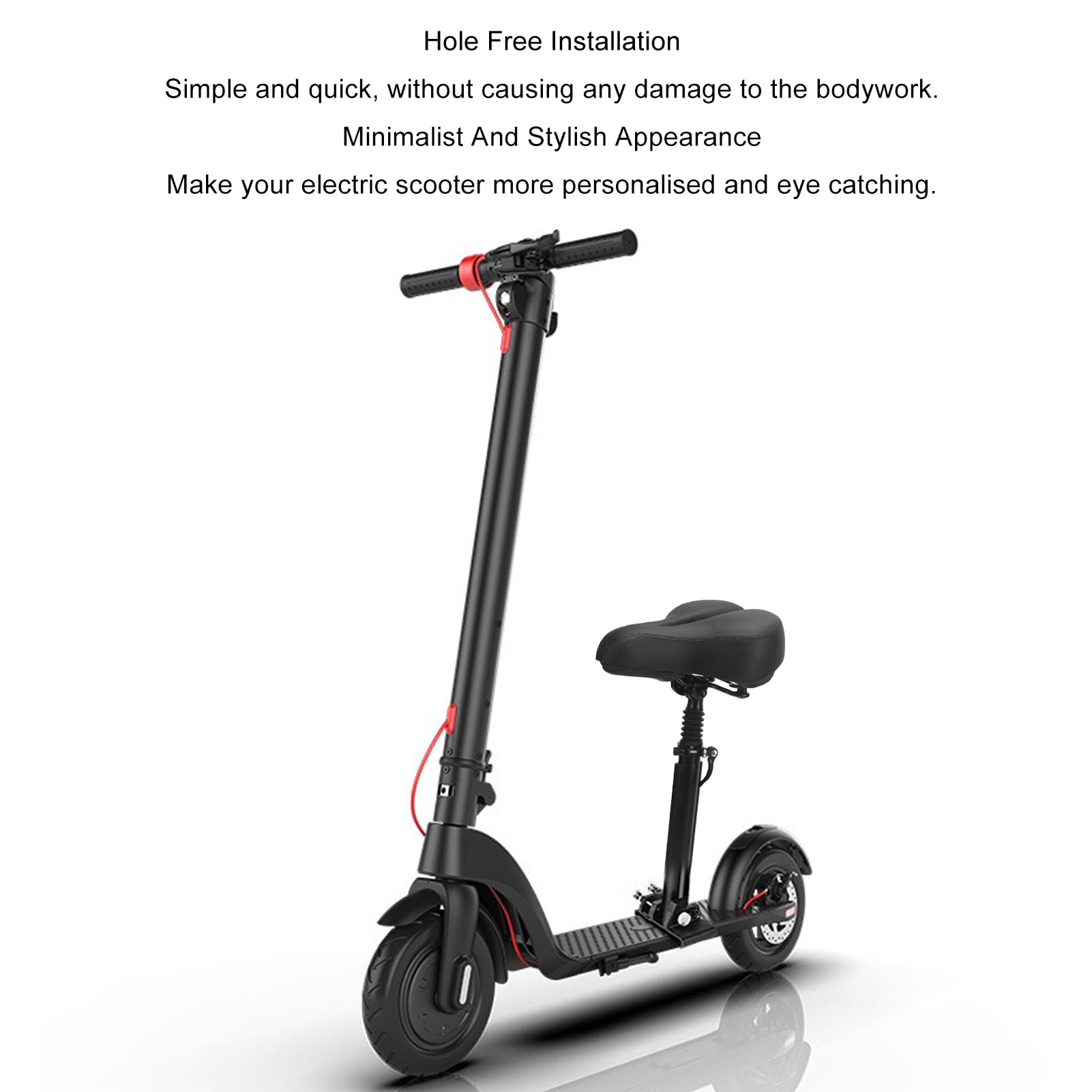 Selle de Siège de Scooter électrique Réglable, Matériau en Alliage D'aluminium et de Fer PU, Installation de Trous Compatible avec HX-X7, HX-X8