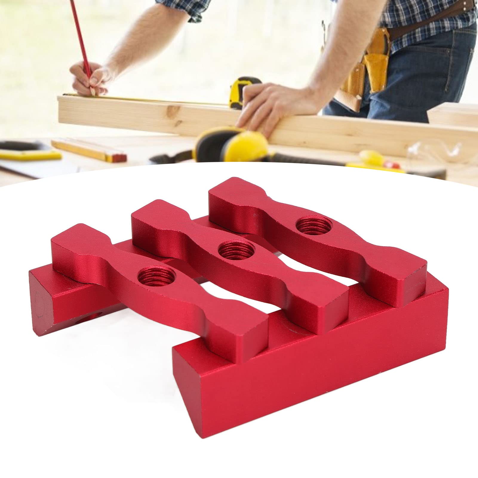 Bohrpositionierungsset, DREI-Taschenloch-Vorrichtung mit HSS-Bohrer, 18-teiliges Set selbstzentrierende Dübelvorrichtungen, Arbeitsplattenvorrichtung aus Aluminiumlegierung, 90°-Winkel