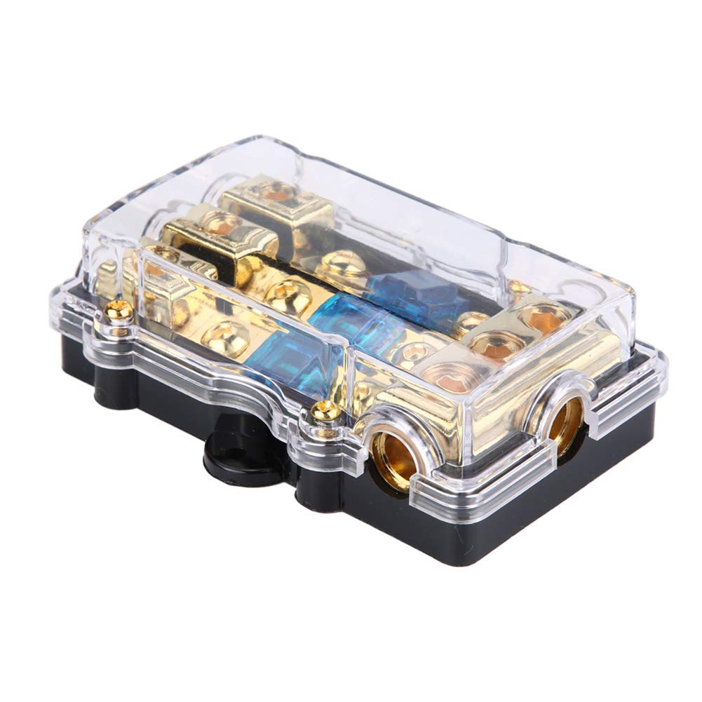 Porta Fusibile Scatola Portafusibili Circuito Audio Auto Stereo 24V 60A 1 in 3 Modi 0GA (2GA / 4GA) * 3 in 4GA (6GA / 8GA) * 3 Fuori Per Veicoli Audio