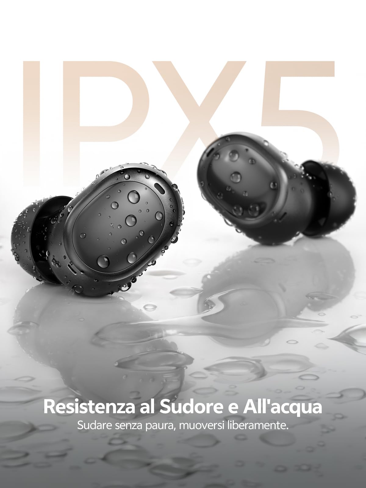 QCY MeloBuds A30 Cuffie Bluetooth Wireless con Cancellazione Attiva del Rumore Adattiva, Cuffie In Ear con ANC -60dB, 8-Mic AI, Auricolari Bluetooth 6.0, 50 Ore,IPX5, 3 Connessione dei Dispositivi