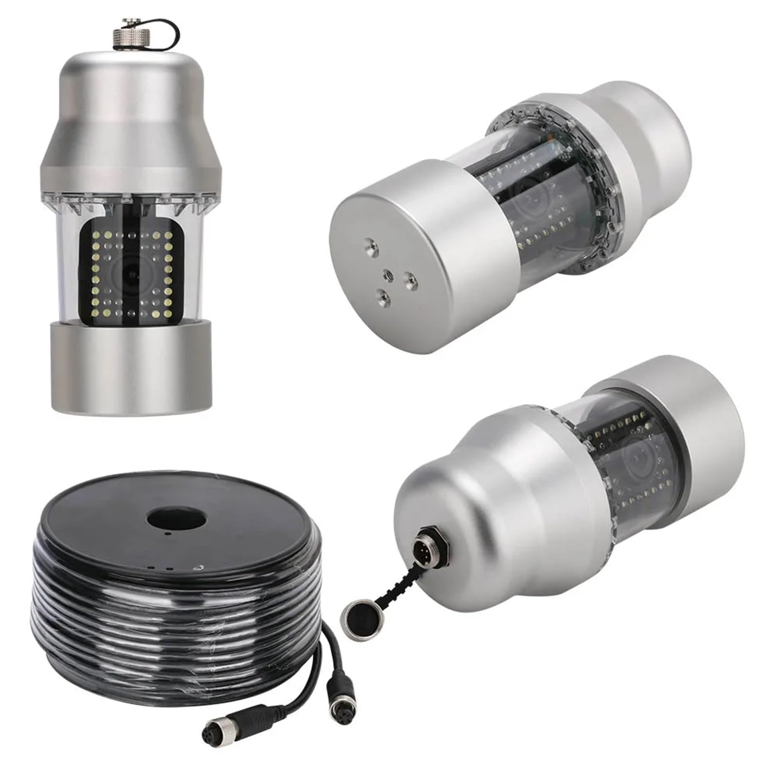 Cámara Submarina, Cámara de Pesca submarina 9 Pulgadas, 50 m, 100, IP68, Resistente al Agua, 38 LED, rotación 360 ​​Grados(38 Leds 100M Cable)