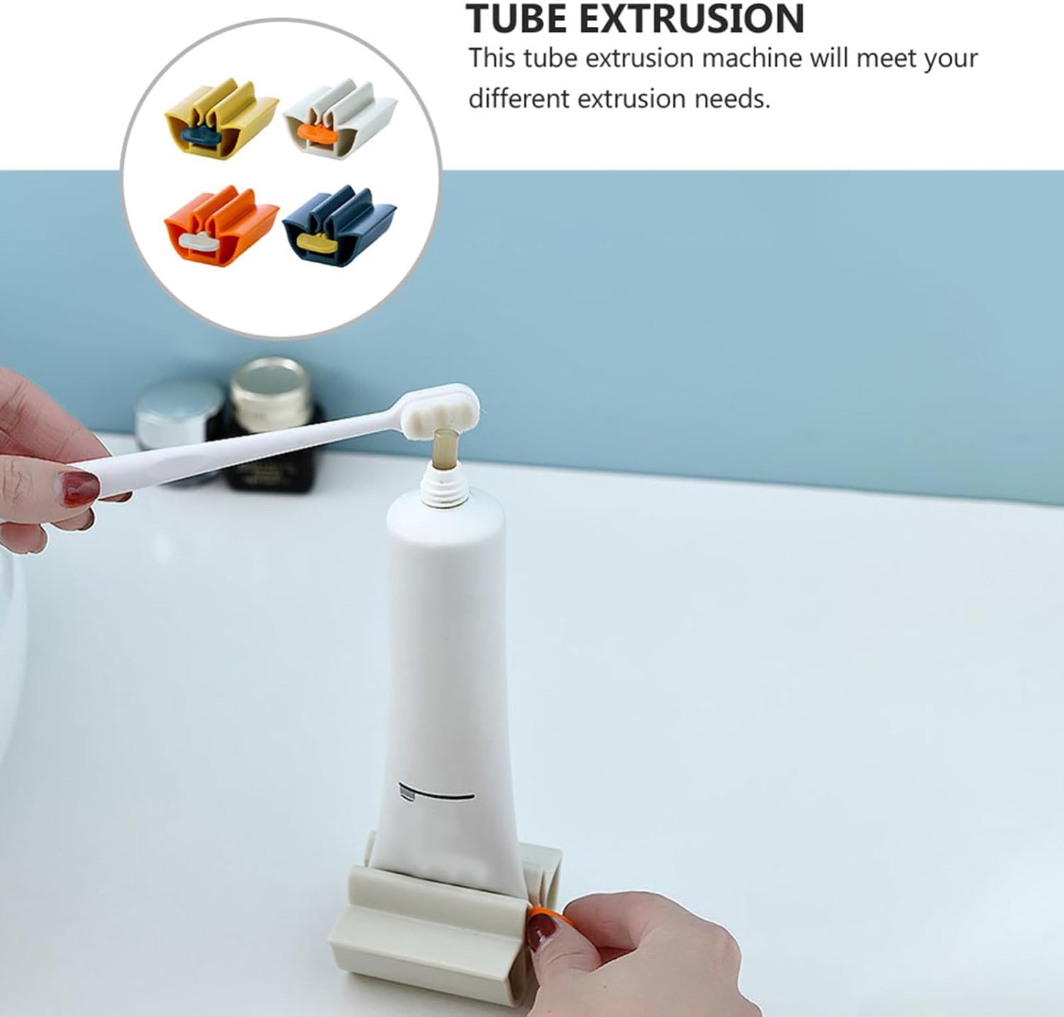 4pcs Toothpaste Tube Squeezer Multi Stand for Easy Toothpaste Dispensing for Reducing Waste and Organizing Bathroom Accessories