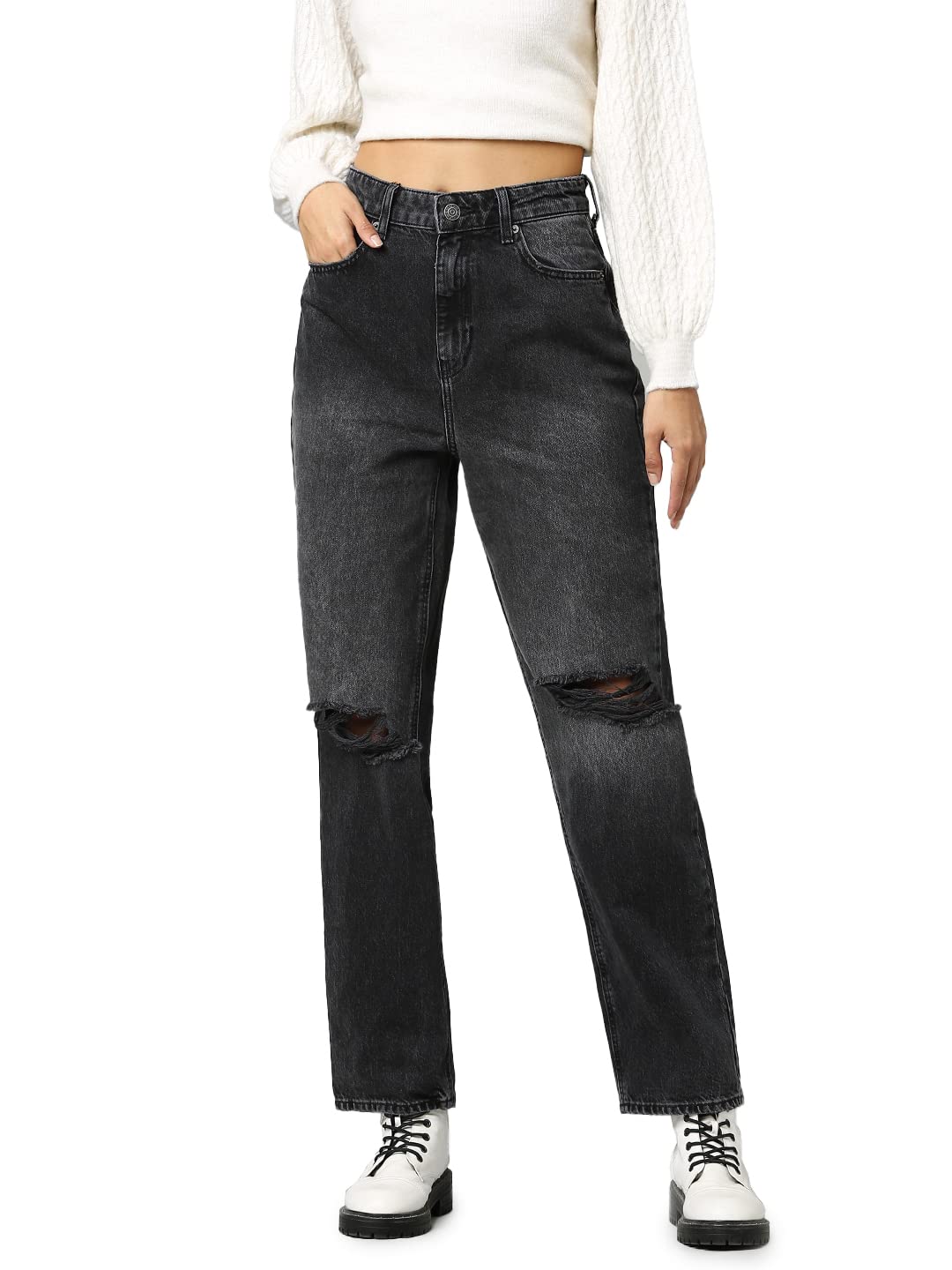 ONLY - Onlrobyn Ex HW STR L AK des Cro086 Noos, Jeans Donna
