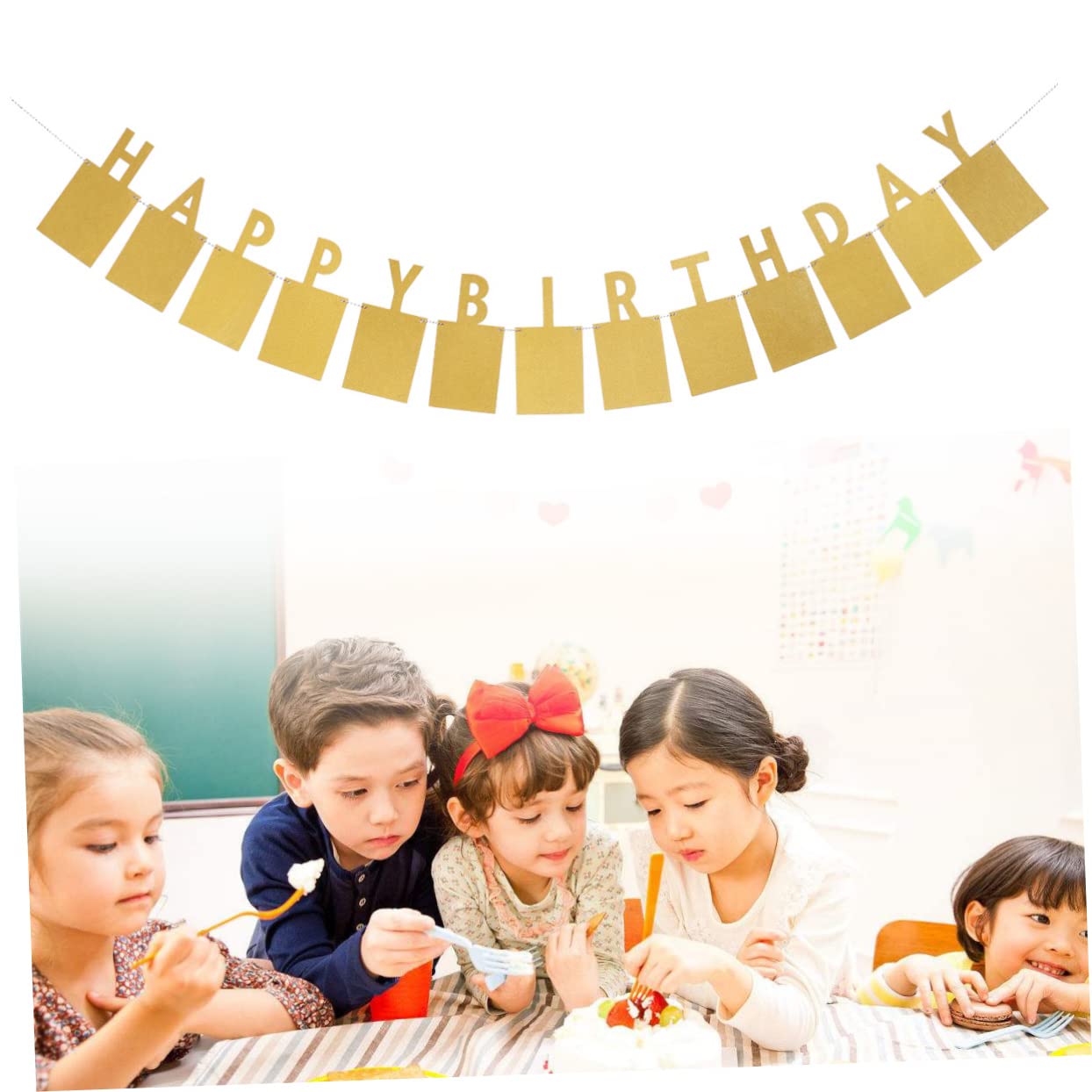 Alasum 3piezas Banderín De Cumpleaños Dorado Letras Para Decoración De Fiesta Exhibidor De Fotos y Guirnalda Para Celebraciones Especiales Para Cumpleaños Infantiles y Temáticas