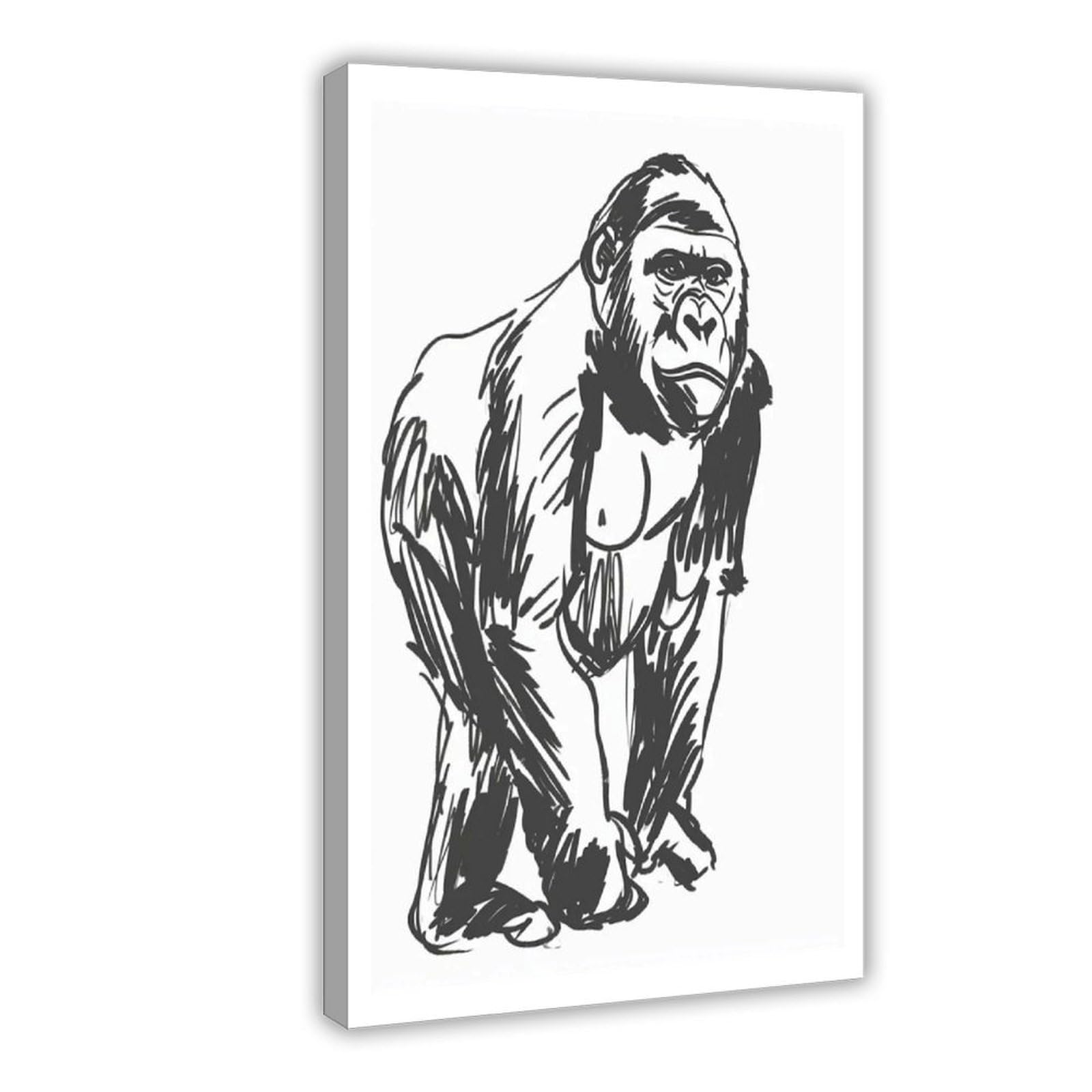 Bareronor Interesting Gorilla Poster Canvas Poster Bedroom Decor Landscape Office Room Decor Gift 24" L X 36" W