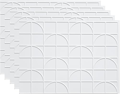 FASÄDE Crescent - Panel decorativo de vinilo para salpicaduras, color blanco mate (paquete de 5)