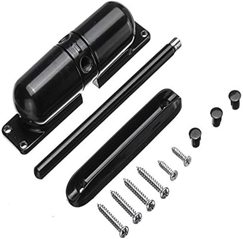 Miniatura 4 de Cierre de puerta de resorte de seguridad Tapón automático con resorte Cierre de puerta ajustable Metal clasificado contra incendios (negro)