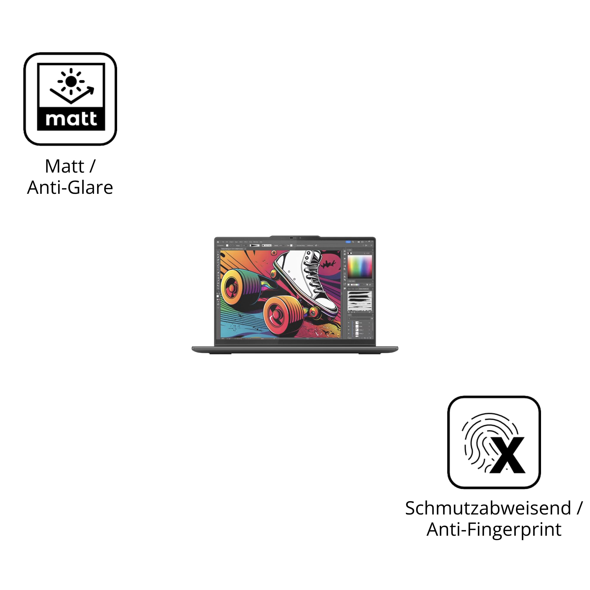 dipos 2x Pellicola Protettiva 9H opaca per Lenovo Yoga 7 2-in-1 14IML9 | Antiriflesso, non si rompe e non si scheggia, non è vero vetro, Anti-Shock, antigraffio, senza bolle, autoadesiva