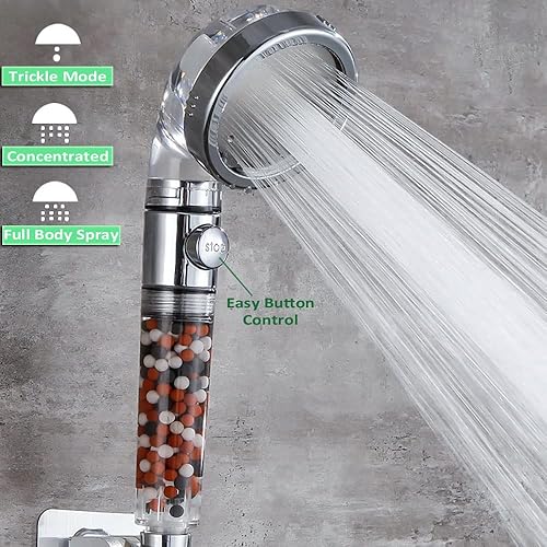 Miniatura 9 de AYI Cabezal de ducha de mano de alta presión filtrado con vitamina C con soporte y manguera de metal, purificador de agua dura, filtro de fluoruro