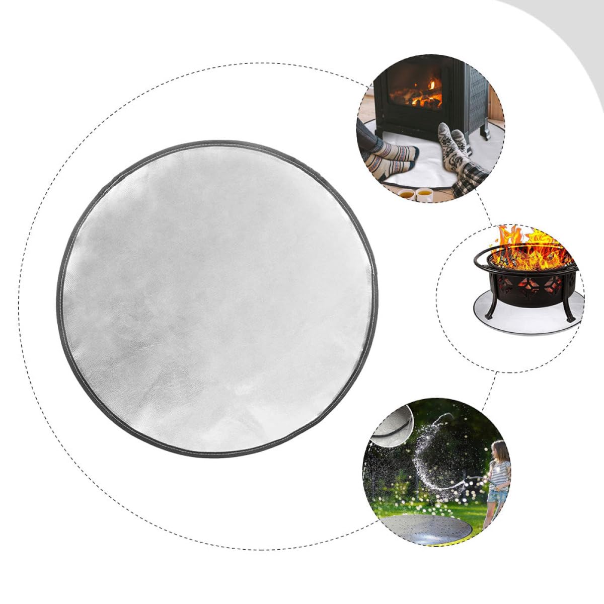 GALPADA Feuerfeste Grillunterlage aus Stoff als Brandschutz Unterlage für Sommerurlaub mit Praktischem Bodenschutz für Rasen und Holz Leicht zu Reinigen und Ölbeständig