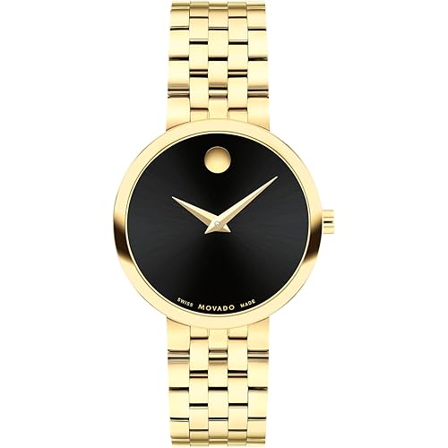 Movado Museum Classic Women's Watch - Swiss Quartz Movement, Stainless Steel Link Bracelet - 3 ATM Water Resistance - Classic, Luxury Fashion Timepiece for Her - 29.5mm