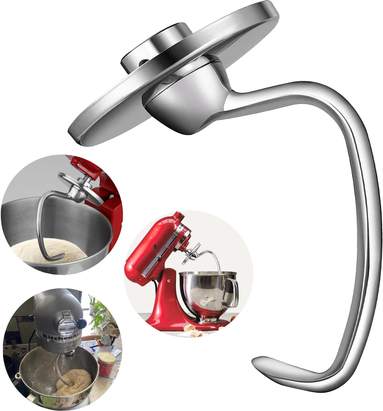 Aucma Stand Mixer Dough Hook, Upgraded Teflon Hook for Aucma 6.2L Stand