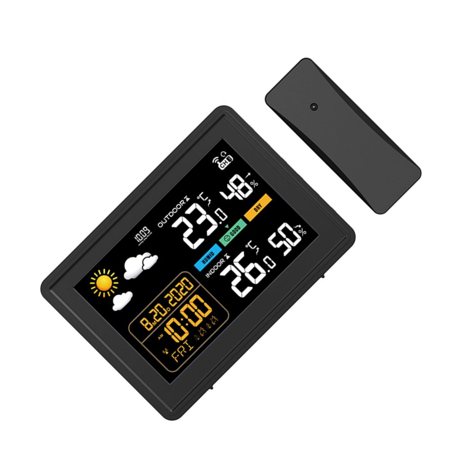 Tsophreniq Light Thermometers Hygrometer Weather Stations Desktop Digital Temperature Humidity Gauge With Time Alarm Clock For Home Time Alarm Clock Digital Temperature Humidity Measurement Meter For