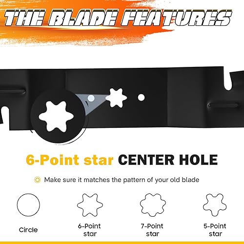 Miniatura 5 de (3) Cuchillas cortacésped dentadas de 54 pulgadas para MTD Cub Cadet Craftsman 742-0677 742-0677B 942-0677A 942-0677 RZT54 RZT-S54 SLT1554 GTX2654