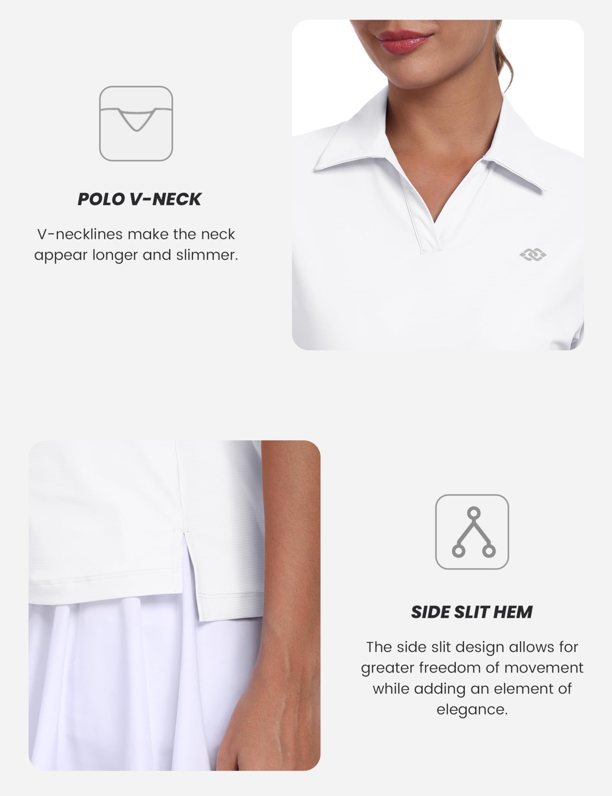 MoFiz Femme Polo Shirt de Sport à Manches Courtes UPF 50+ Polo Golf Tennis Tops