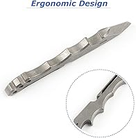 Vista 4 de Barra de palanca de titanio EDC multiherramienta con abrebotellas, función de clip para abridor de cajas (gris)