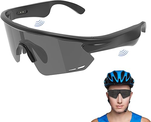 Miniatura 8 de Gafas de sol polarizadas Bluetooth para hombres, mujeres, gafas inteligentes deportivas, micrófono integrado y altavoces de música de oído abierto,