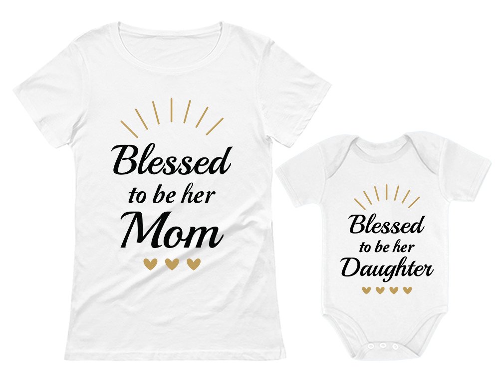 Blessed Mommy & Me Mom T-Shirt & Daughter Bodysuit Matching Set for Mother's Day - Review, Price and Buying Guide