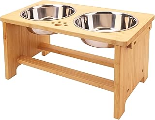 Hundenapf Erhöht für große Hunde, Hundenapf Grosse Hunde, Bambus Erhöhter Hundenapf mit 2 Edelstahlschüsseln von Nothing burger product image